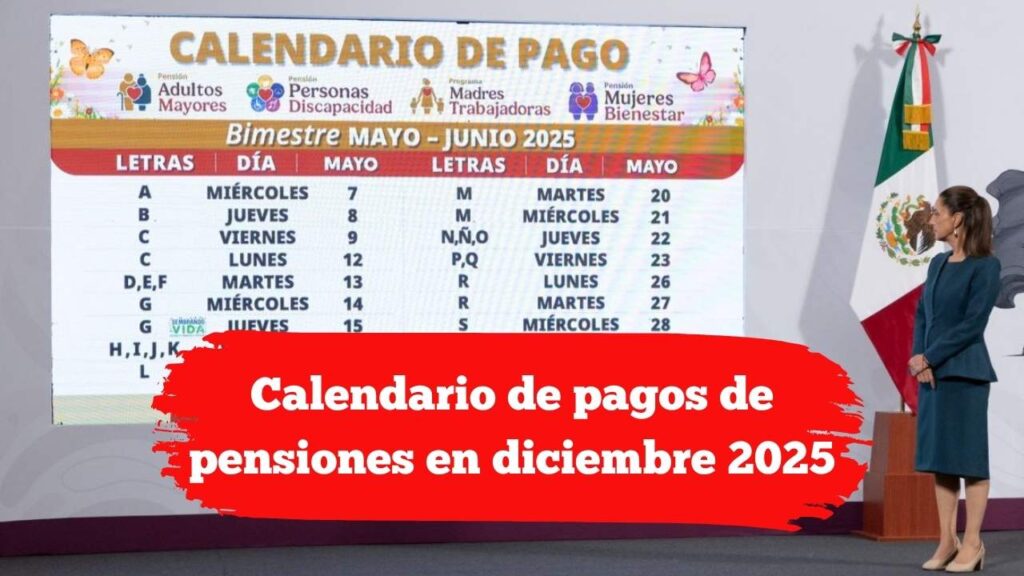 Calendario de pagos de pensiones en diciembre 2025: revisa tu banco y fechas oficiales